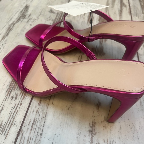 NWT The Drop Avery Square Toe Two-Strap High Heeled Sandal – Rose Pink, Size 8 - Picture 10 of 15